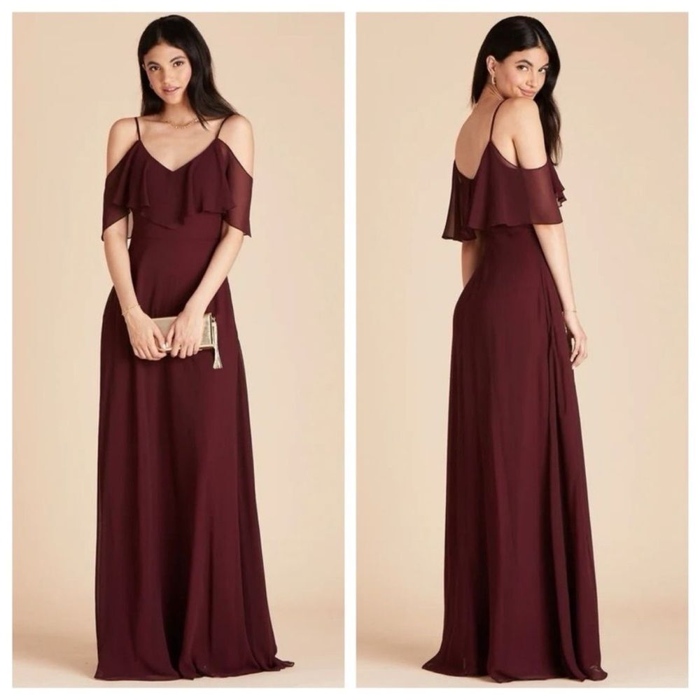 NEW Birdy Grey Jane Convertible Chiffon Bridesmaid Dress in Cabernet Size Medium